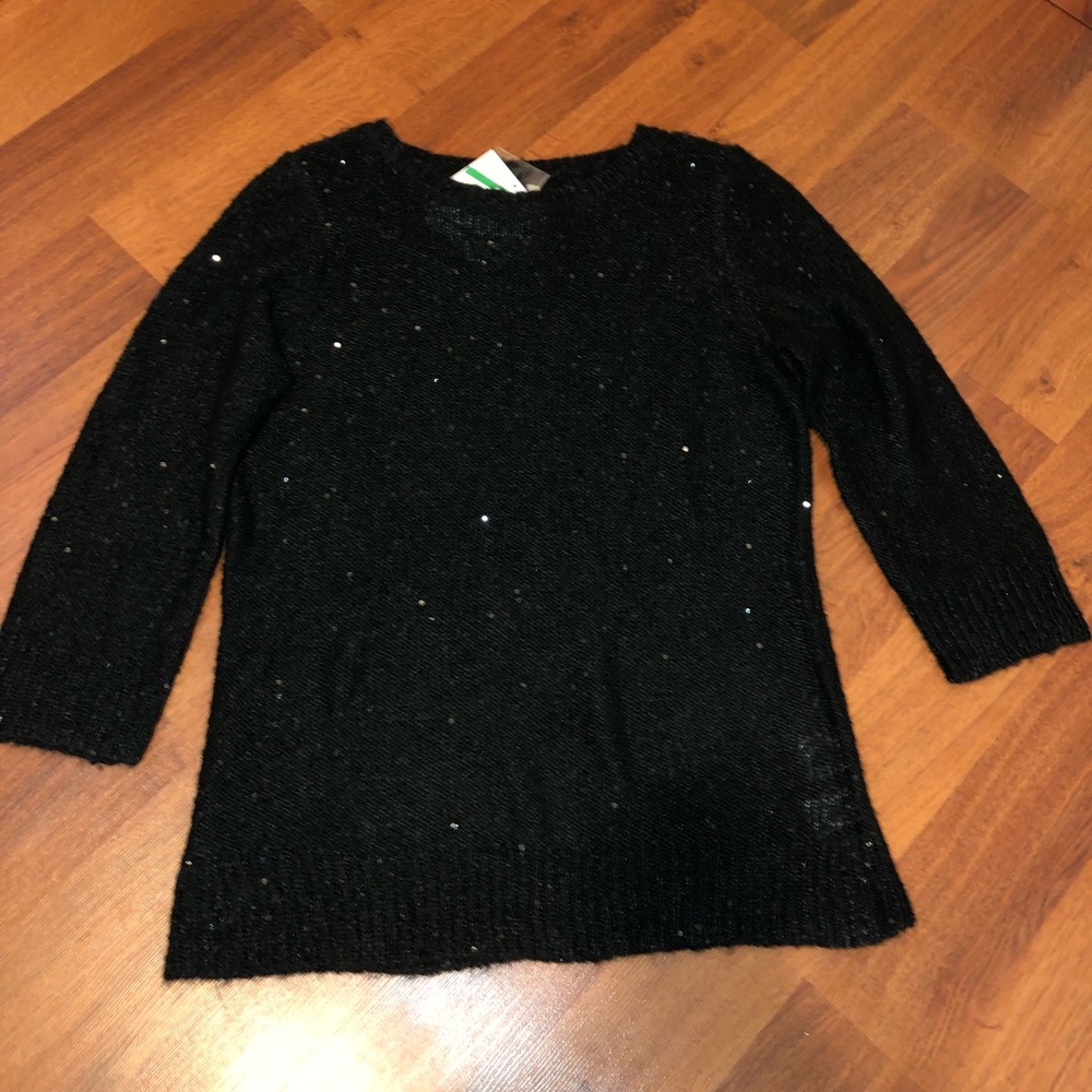 Anne Klein Sparkle Knit 3/4 Sweater